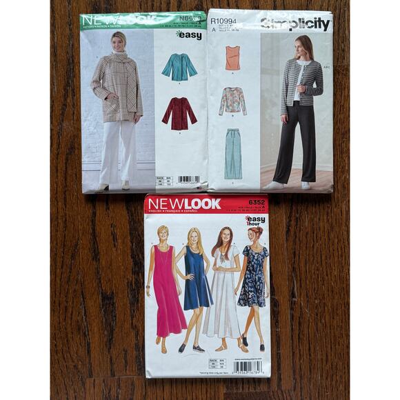 UC & FF 3-Sewing Patterns Bundle Simplicity NEWLOOK Coat Jacket Dress Size XS-XL - Picture 2 of 5